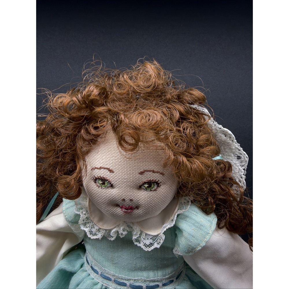 RARE Victorian Alice in Wonderland Needlepoint 18" Doll UNIQUE beauty - Picture 4 of 11